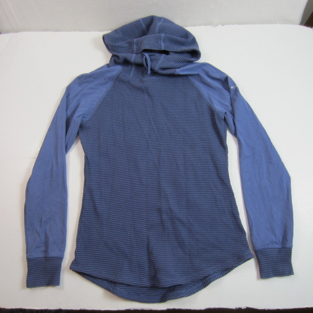 Columbia Women's Sweatshirt Cascade Gorge Pullover Large blue waffle